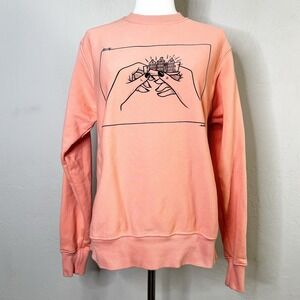 Collect The Label Sweatshirt Size XS Peach Orange Amsterdam Fleece Crew Neck‎